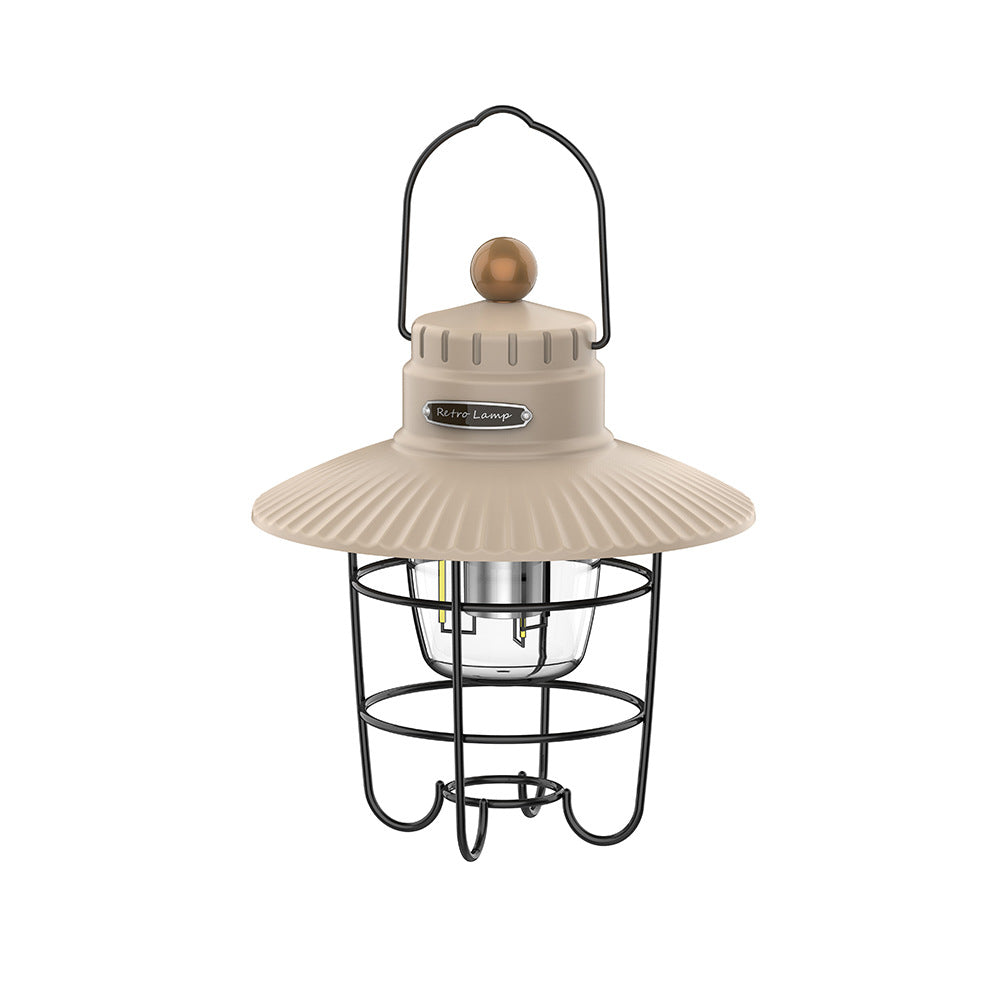 New Outdoor Camping Lantern Camping Light Camping Atmosphere Light Rechargeable Lighting Portable Retro Lantern Tent Camp Light