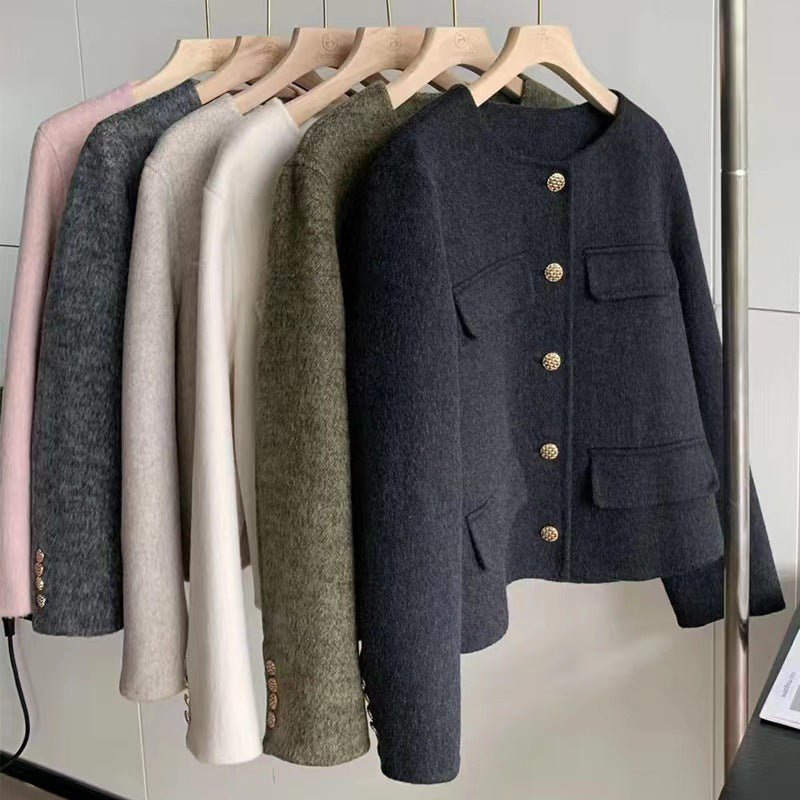 Shenzhen Nanyou Autumn Winter Cashmere Cardigan Little Chanel Style Short Coat High-end Brand Women's Clothing Wholesale First-hand Source