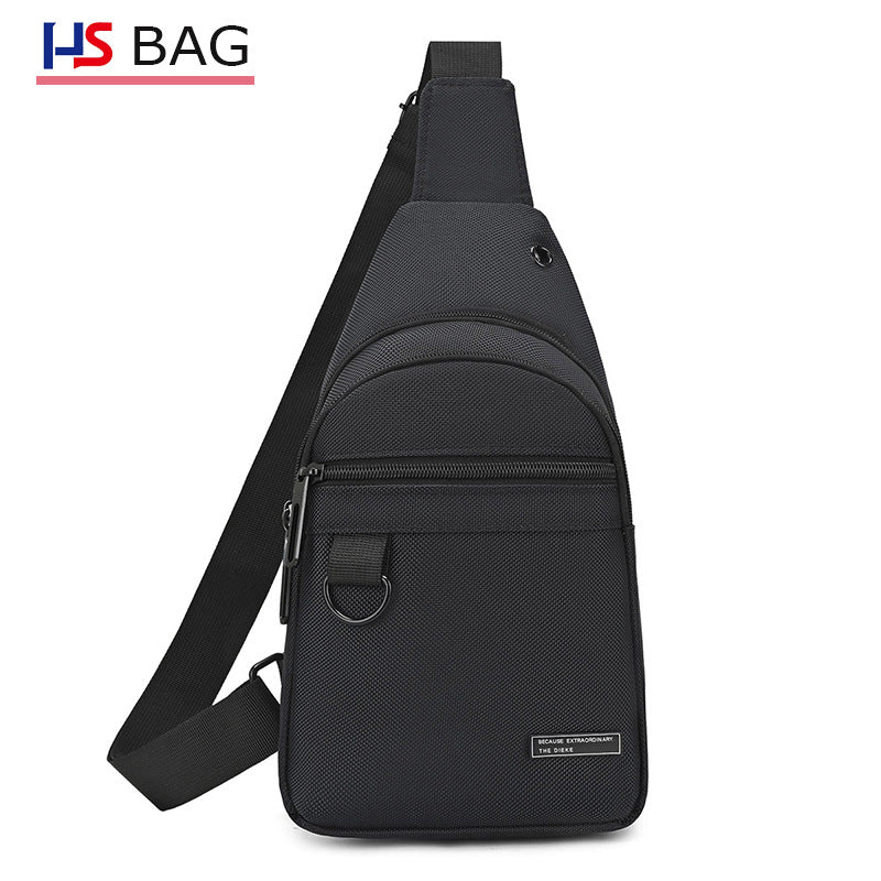 Silk Chest Bag Autumn New Large Capacity Casual Men's Bag Lightweight Simple Water-Resistant Oxford Cloth Crossbody Backpack