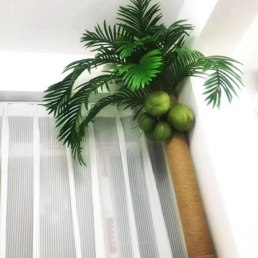 Artificial Coconut Tree Real Green Plant Coconut Fruit Leaves Pipe Decoration Sewer Cover Indoor Beautification Balcony Artificial Landscape