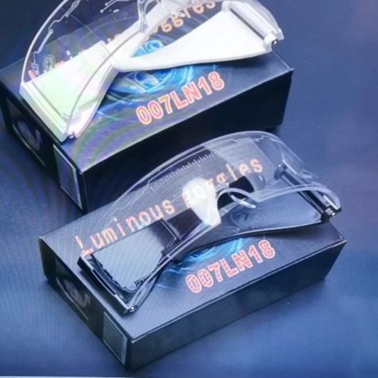 【3Ten Thousand People Collection】LED Technology Glowing Cycling Glasses Nighttime Travel Anti-Collision Glowing Protective Goggles Cool