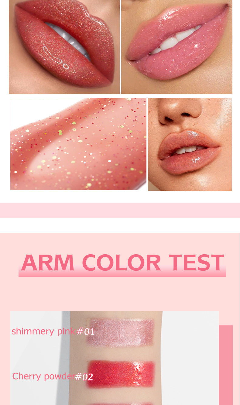 PNF Cross-border Moisturizing Lip Gloss Lip Oil Pearlescent Fine Flash European and American Water Light Lip Plumping Cream Lip Gloss Lip lacquer