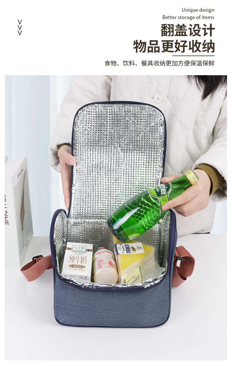 Simple Outdoor Large Capacity Lunch Box Storage Bag, Crossbody Multifunctional Lunch Bag, Portable Handheld Insulated Bento Bag