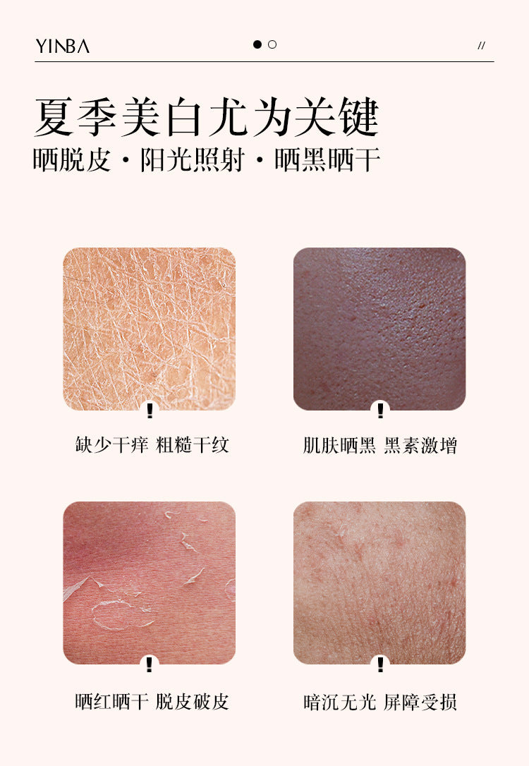 Yinba Whitening Body Lotion Moisturizing Nourishing Skin Improves Keratosis Pilaris Dullness Long-lasting Fragrance Cold White Skin Body Lotion