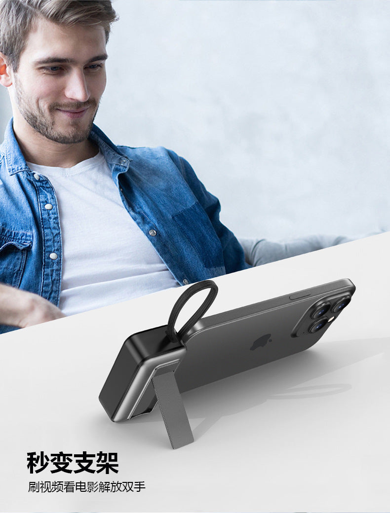 3-in-1 Magnetic Wireless Charger5000mAh Built-in Cable Portable Power Bank for Watches and Phones Wireless Charging Dropshipping