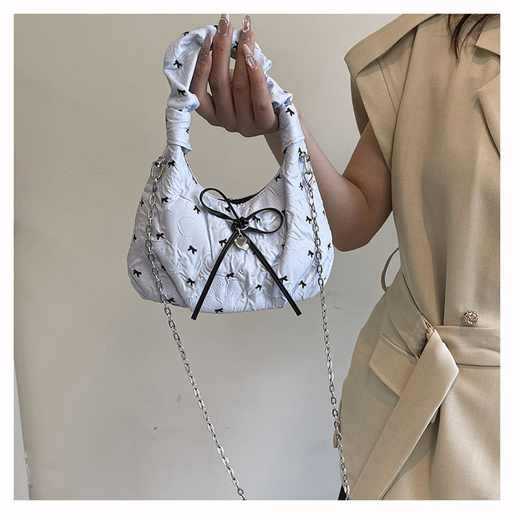 Korean Style Fashion Handbag for Women2025New Bow Crossbody Bag Versatile Parent-Child Cute Children's Bag