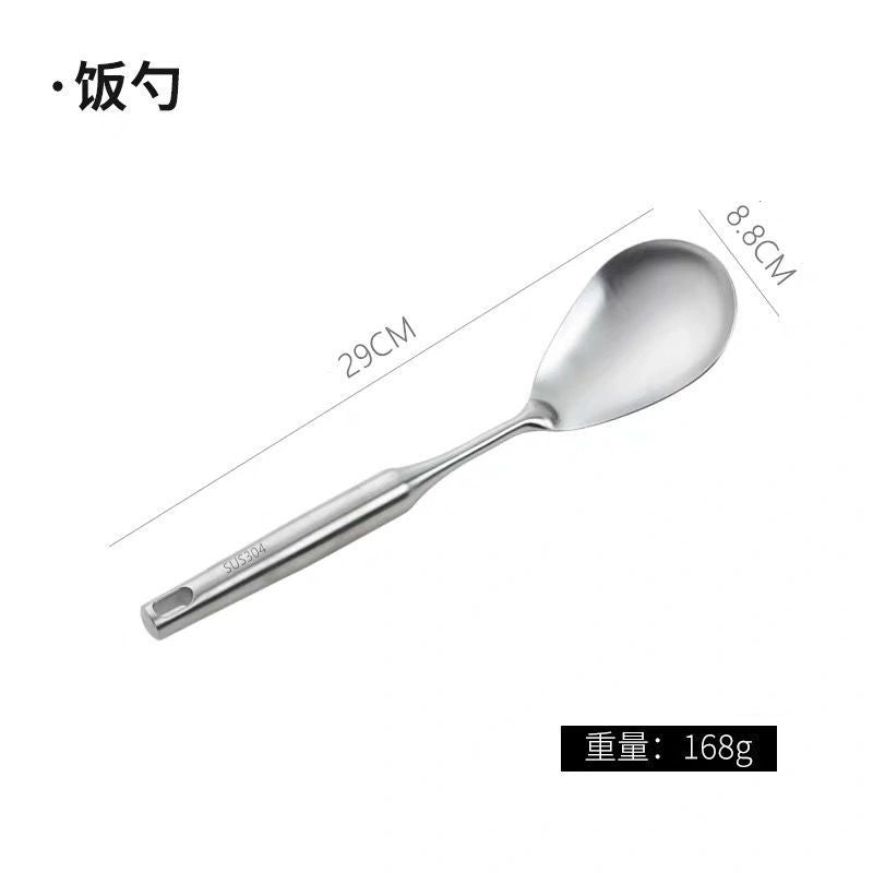 Thickened304Stainless Steel Spatula Set Cooking Spatula Kitchen Supplies Household Stirring Spoon Soup Spoon Colander Wholesale