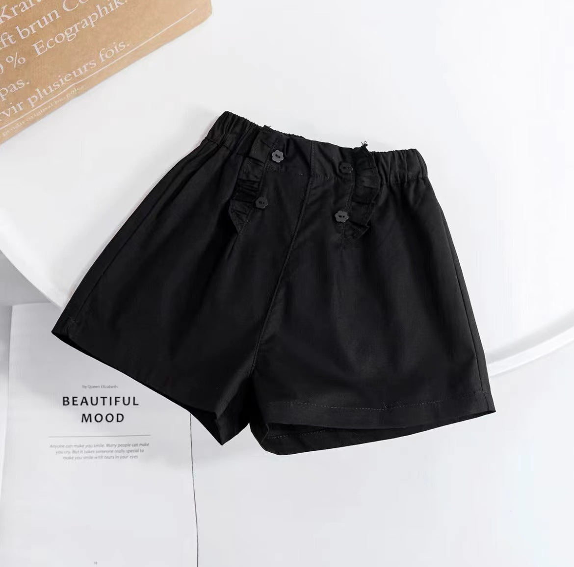 Shorts2024New Style Girls' Summer Outfit Pure Cotton Loose Fit Internet Celebrity Thin Fashionable Versatile Girl's Lace Pants