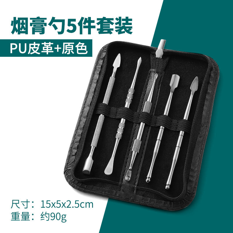 Manufacturer Wholesale Stainless Steel Tobacco Spoon Set Cleaning Pipe Tools Carving Tools Tobacco Spoon Tools Cross-Border In Stock