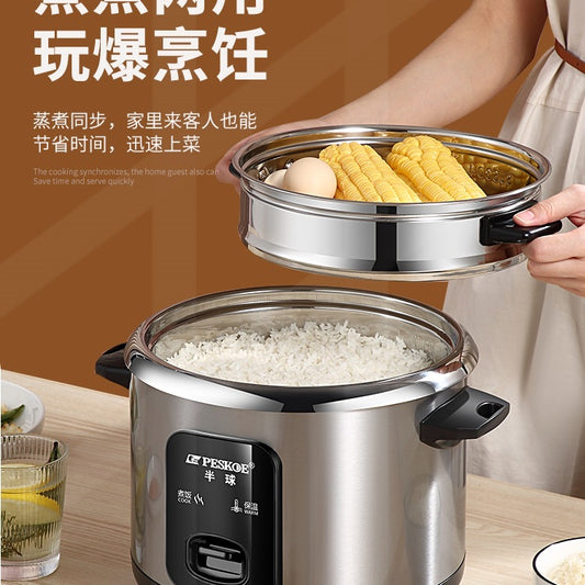 316Stainless Steel Old-fashioned Rice Cooker Household Small Steaming and Cooking1-2-3-4-6People5L Porridge and Soup Cooker