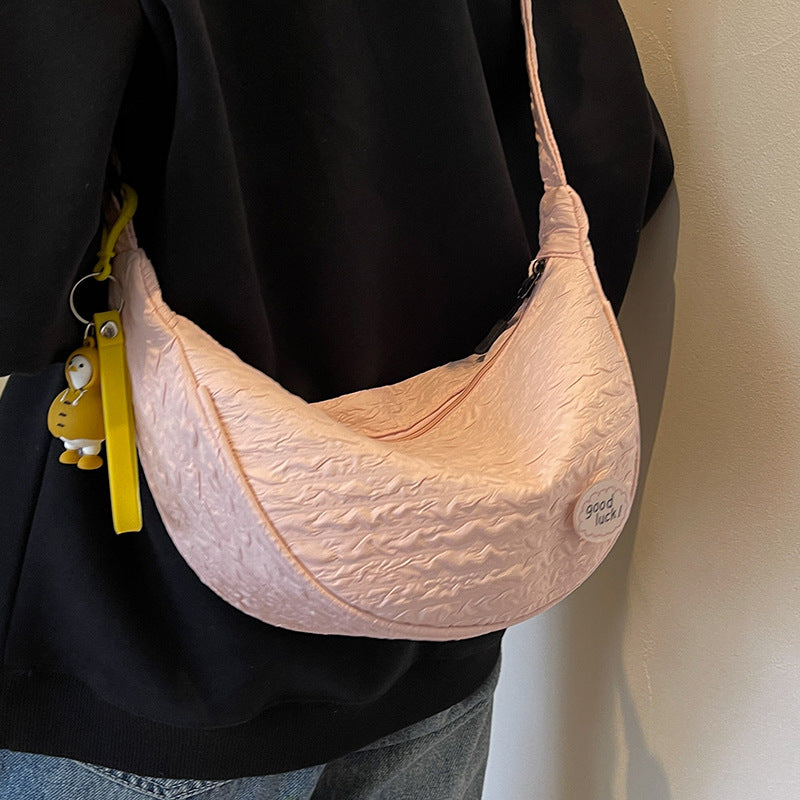 Cute and Versatile Niche Canvas Small Bag for Women2023New Women's Bag Korean Version Crossbody Bag Fashion Single Shoulder Dumpling Bag