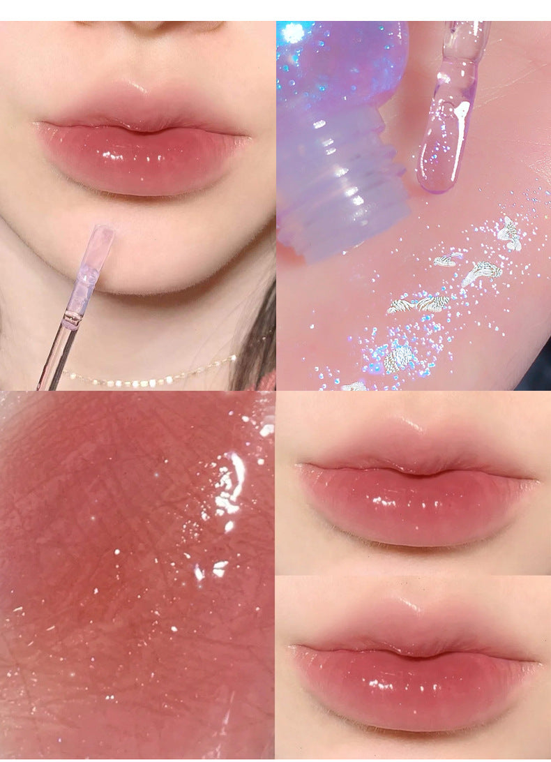 Gege bear Gogo Bear Bowknot Radiant Lip Gloss Hydrating Moisturizing Nourishing Lip Line Reducing Jar Lip Oil
