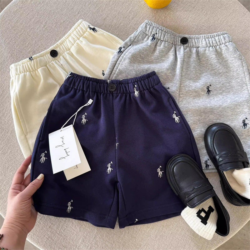 Little Bear Children's Shorts 25 Summer Boys and Girls Japanese Style Cartoon Striped Casual Pants Baby Toddler Fashionable Five-Point Shorts