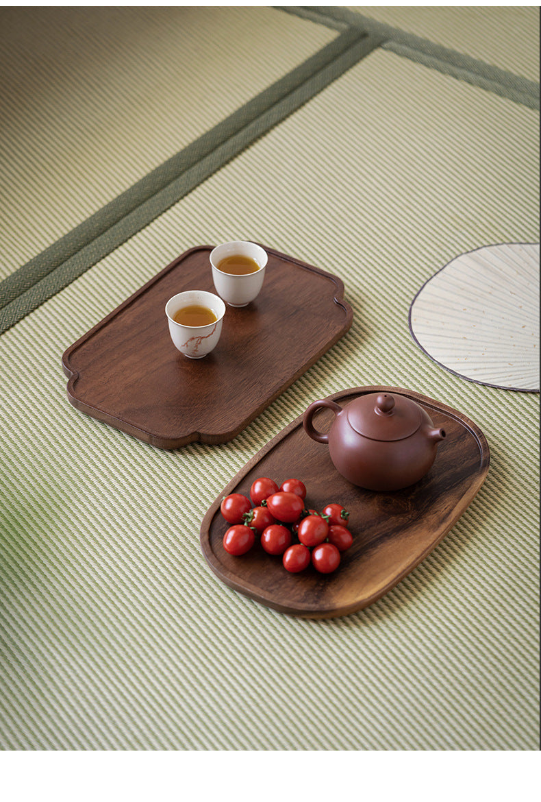 Walnut Tea Tray Minimalist Dry Tea Tray Cup Storage Tray Chinese Style Candy Dessert Fruit Tray Tea Room Tea House Wholesale