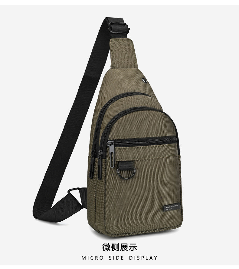 Silk Chest Bag Autumn New Large Capacity Casual Men's Bag Lightweight Simple Water-Resistant Oxford Cloth Crossbody Backpack