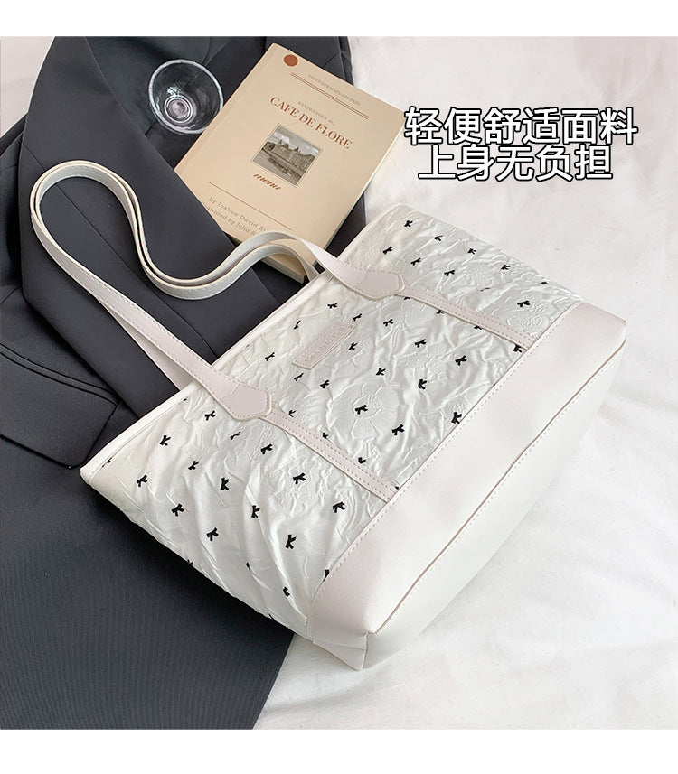 Class Commuting Tote Bag Large Capacity Heart Summer Stylish2025New style casual bowknot single shoulder underarm bag