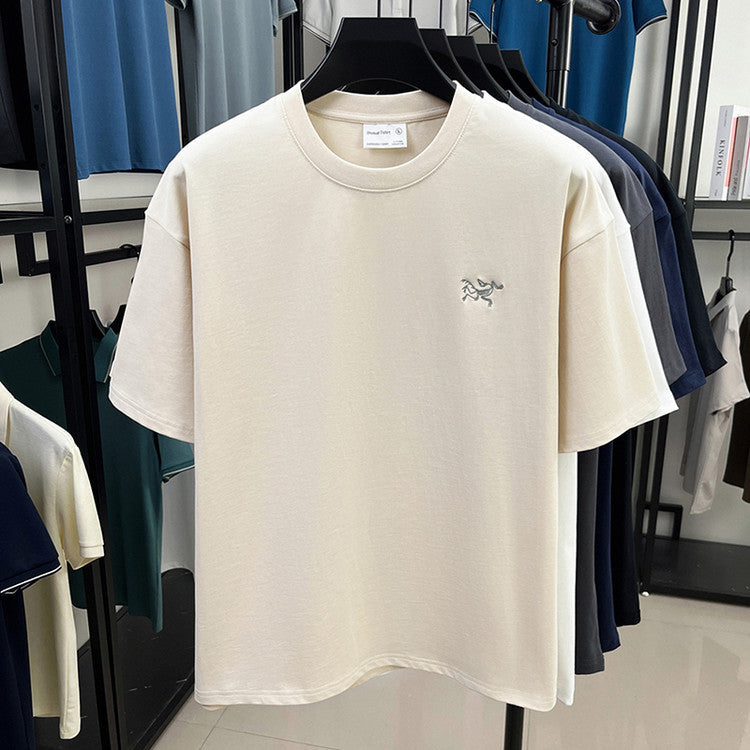 Cotton Short Sleeve T Men's T-Shirt Ancestor Bird Same Style Embroidered Fashion Wholesale Men's Round Neck Summer Thin T-Shirt