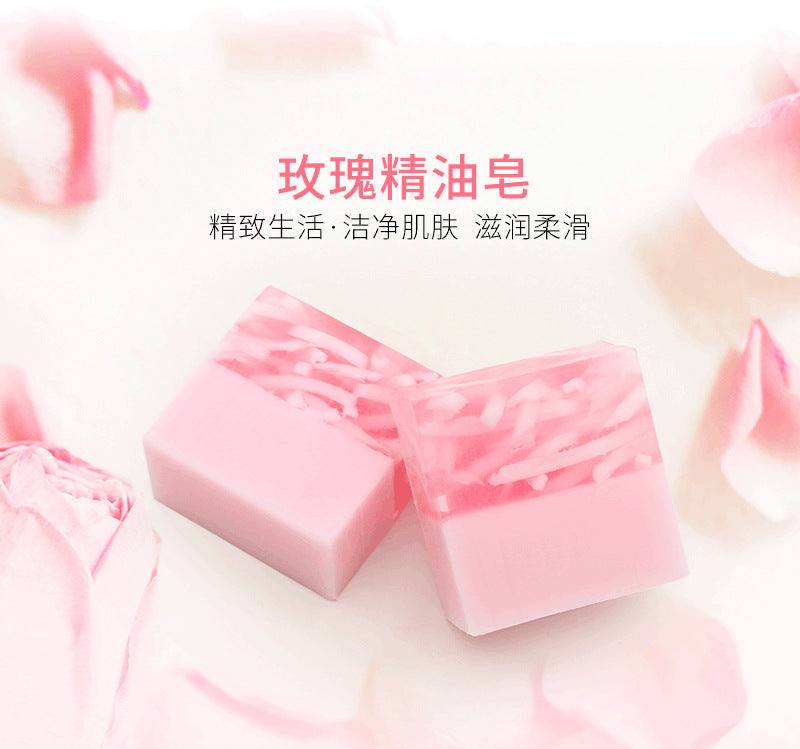 Skin Rejuvenation Plant-Based Handmade Soap Wholesale Rose Soap Refreshing Fragrance Bath Soap Face Wash Makeup Removal Body Use Handmade Soap