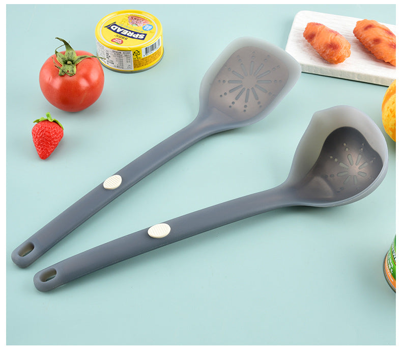 New Style Steel-Clad Silicone Spatula Semi-Transparent Silicone Chinese Spatula Household Kitchen Food-Grade Non-Stick Cooking Spatula