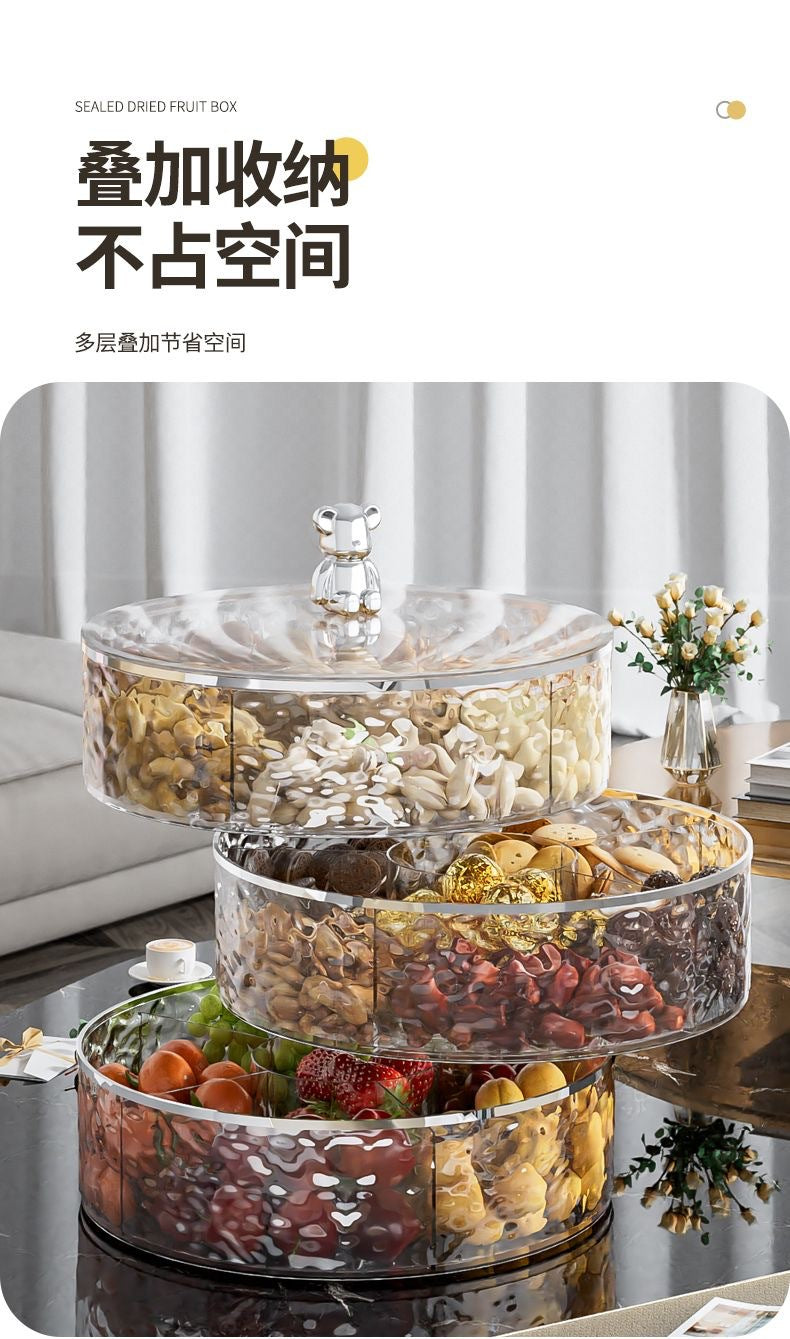 Dried Fruit Plate New Model for Living Room Coffee Table Home Use Light Luxury High-end Exquisite Compartmented Nut Candy Box Snack Display Tray
