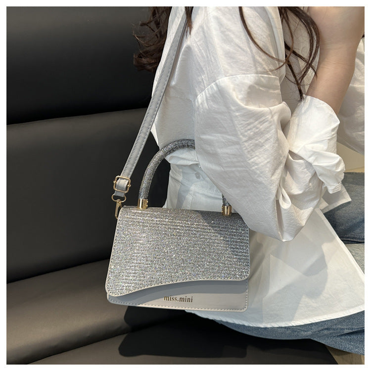 Women's New Bag2025Spring Fashion Light Luxury High-End Diamond-Studded Bag Simple Crossbody Bag for Women Large Capacity Hot Sale