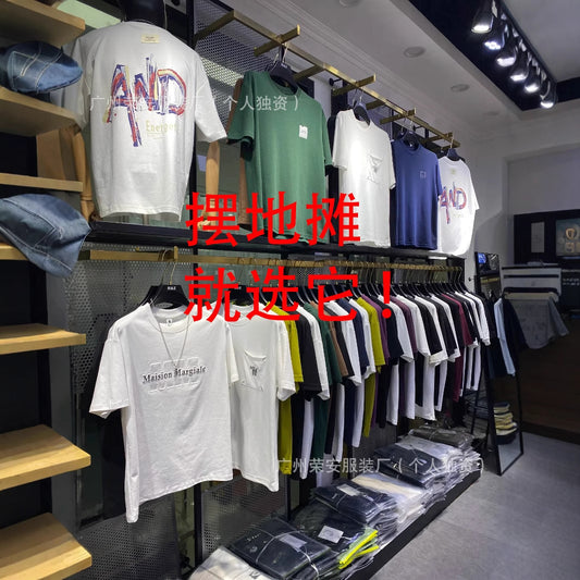 1688Street Stall Cheap Tops Casual Plus Size Men's Summer Short Sleeves T Men's loose round neck printed short sleeve shirt t T-shirt