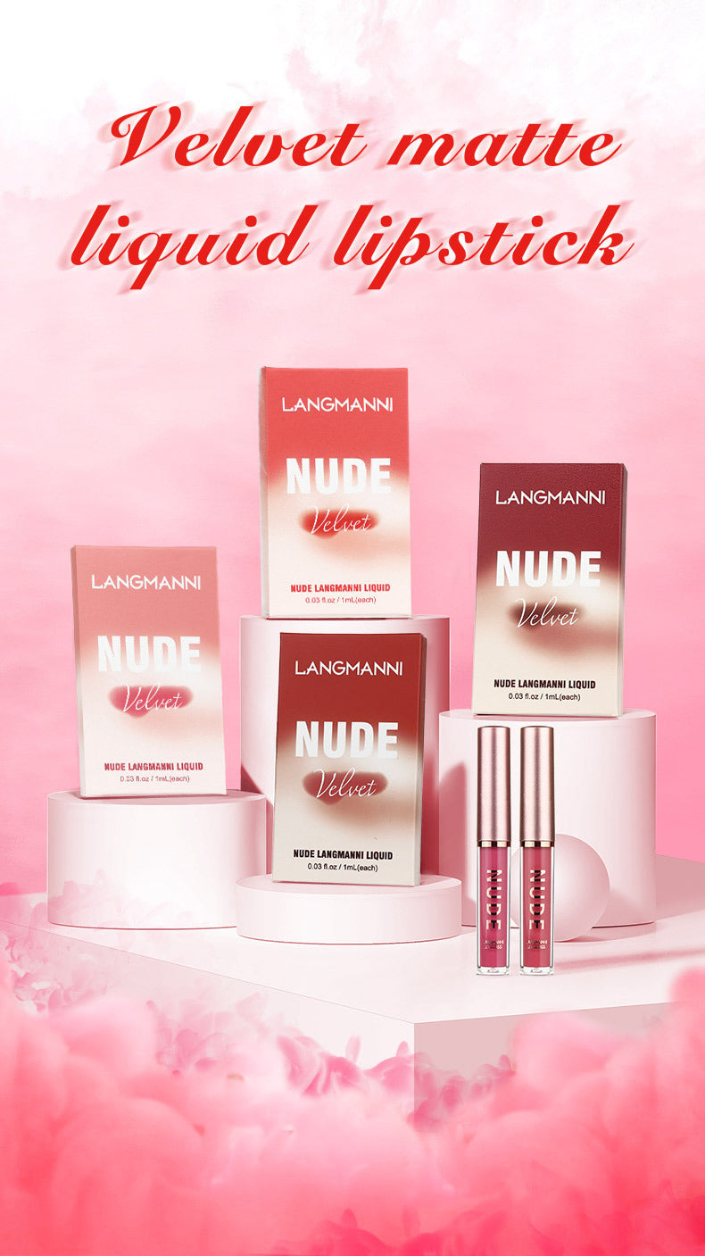 Langmanni16Lip Gloss Set Matte Velvet Four-Pack Lip Gloss Set