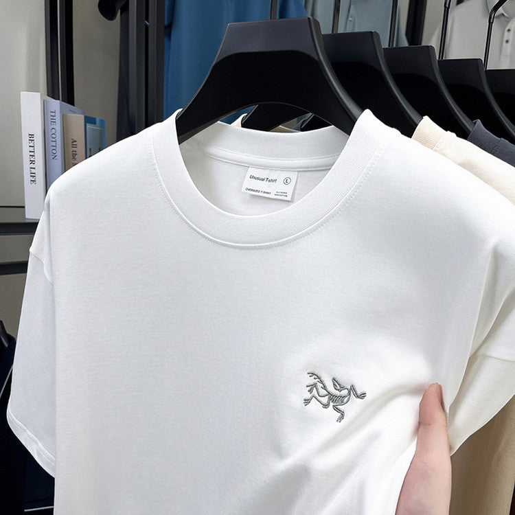Cotton Short Sleeve T Men's T-Shirt Ancestor Bird Same Style Embroidered Fashion Wholesale Men's Round Neck Summer Thin T-Shirt