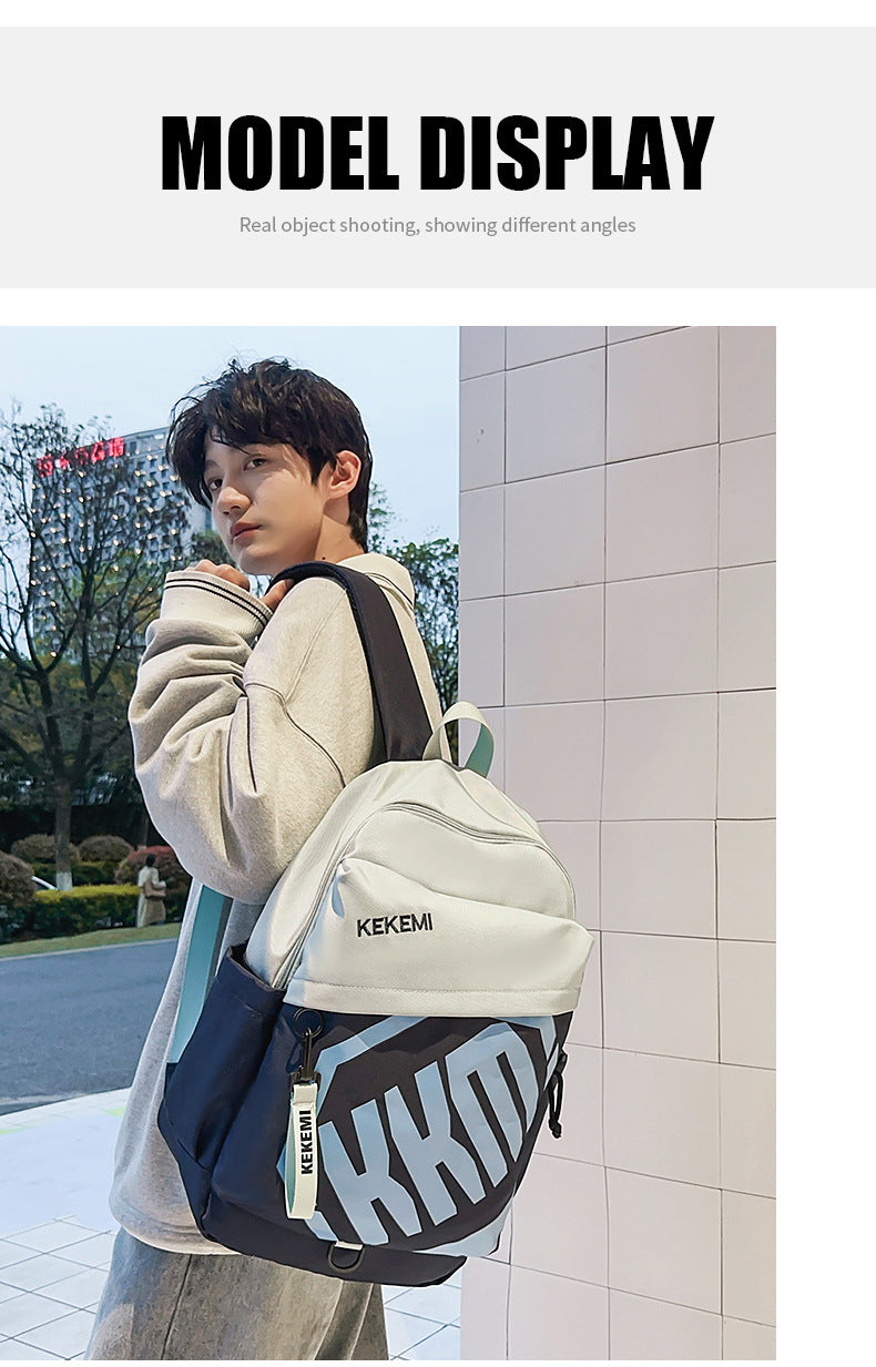 Cross-border Trade Casual Backpack Trendy Letter Waterproof Backpack Large-capacity outdoor travel high-value backpack http://detail.1688.com/offer/972131324440.html