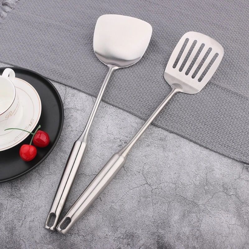 Thickened304Stainless Steel Spatula Set Cooking Spatula Kitchen Supplies Household Stirring Spoon Soup Spoon Colander Wholesale