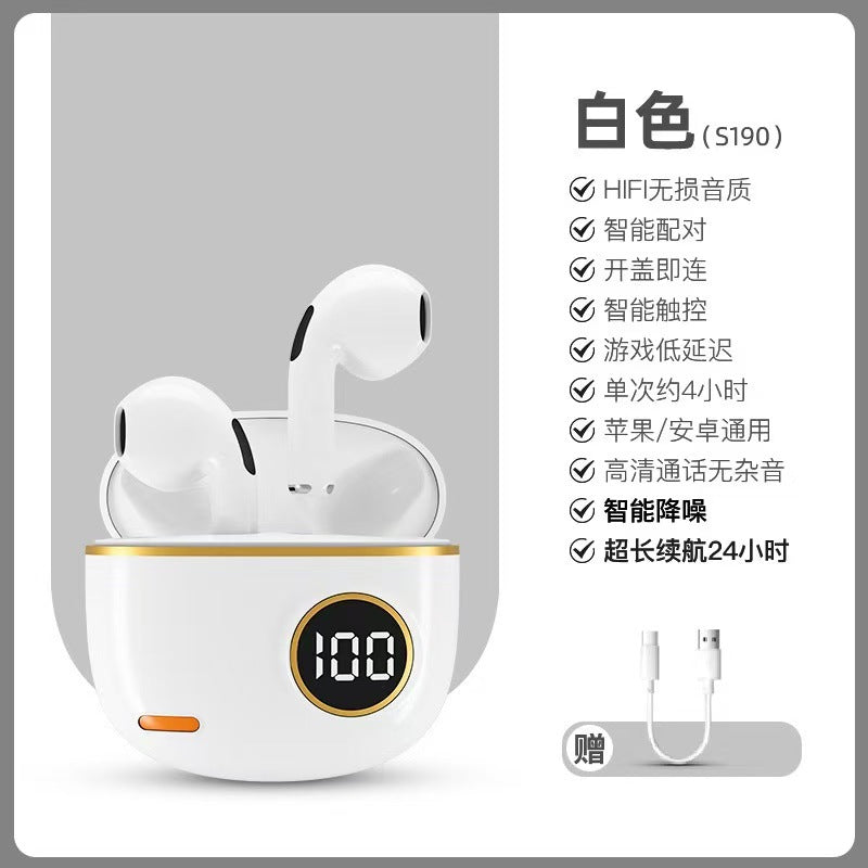 2025New S190Wireless Bluetooth Headset High Endurance Sports Game Noise Reduction Sound of Berlin Huaqiangbei Headset