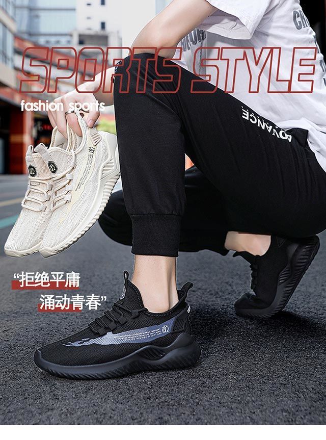 Men's Sneakers2024Spring New Trendy Casual Shoes Running Shoes Couple Shoes Mesh Flyknit Shoes Export