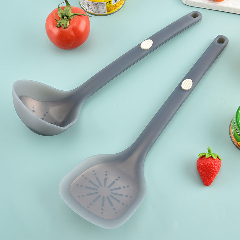 New Style Steel-Clad Silicone Spatula Semi-Transparent Silicone Chinese Spatula Household Kitchen Food-Grade Non-Stick Cooking Spatula