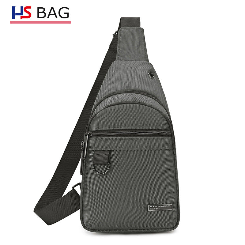 Silk Chest Bag Autumn New Large Capacity Casual Men's Bag Lightweight Simple Water-Resistant Oxford Cloth Crossbody Backpack