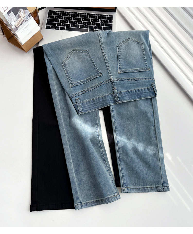 Thin and Soft Mask Pants！Summer Thin Jeans for Women Slimming Petite Nine-point Narrow Straight-leg Pants