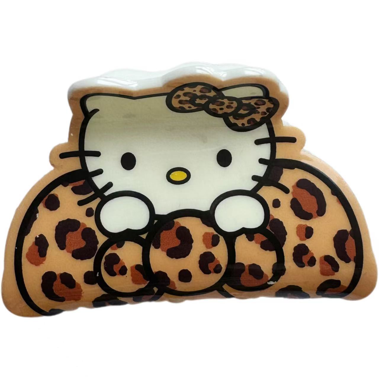 Autumn and Winter Coffee Color Series kitty Cat Claw Clip Cute Girly Heart Back of Head Half Updo Hair Clip Cartoon Shark Clip Large Size
