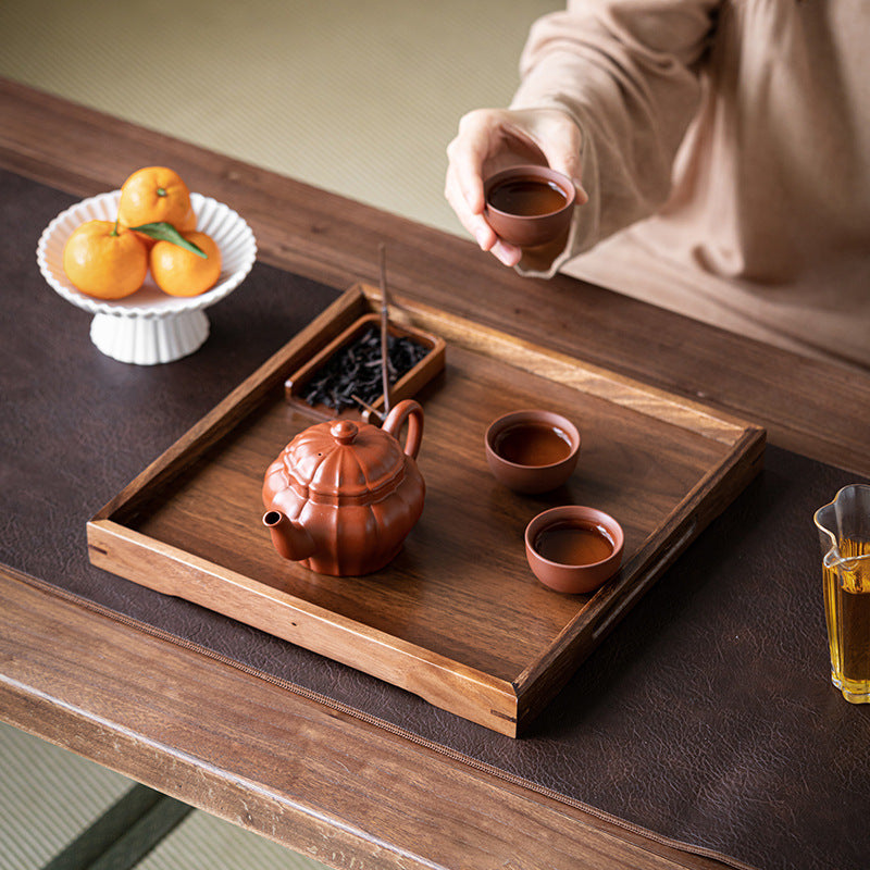 Walnut Tea Tray Minimalist Dry Tea Tray Cup Storage Tray Chinese Style Candy Dessert Fruit Tray Tea Room Tea House Wholesale