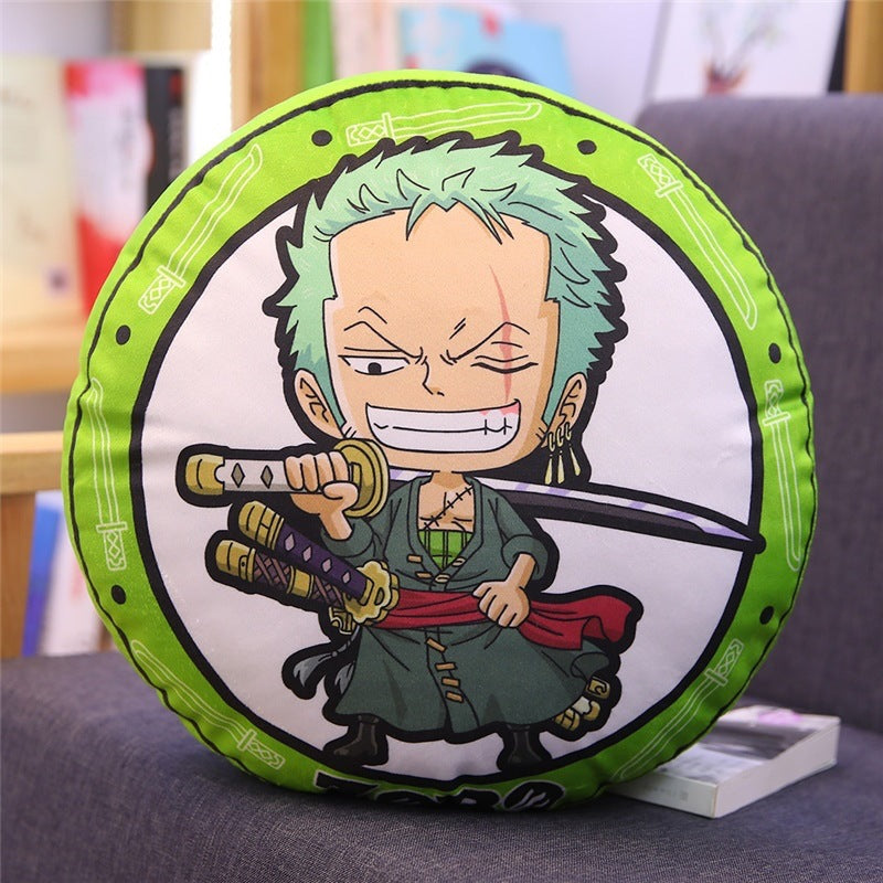 New One Piece Round Pillow Anime Merchandise Luffy Chopper One Piece Double-Sided Print Nap Cushion In Stock