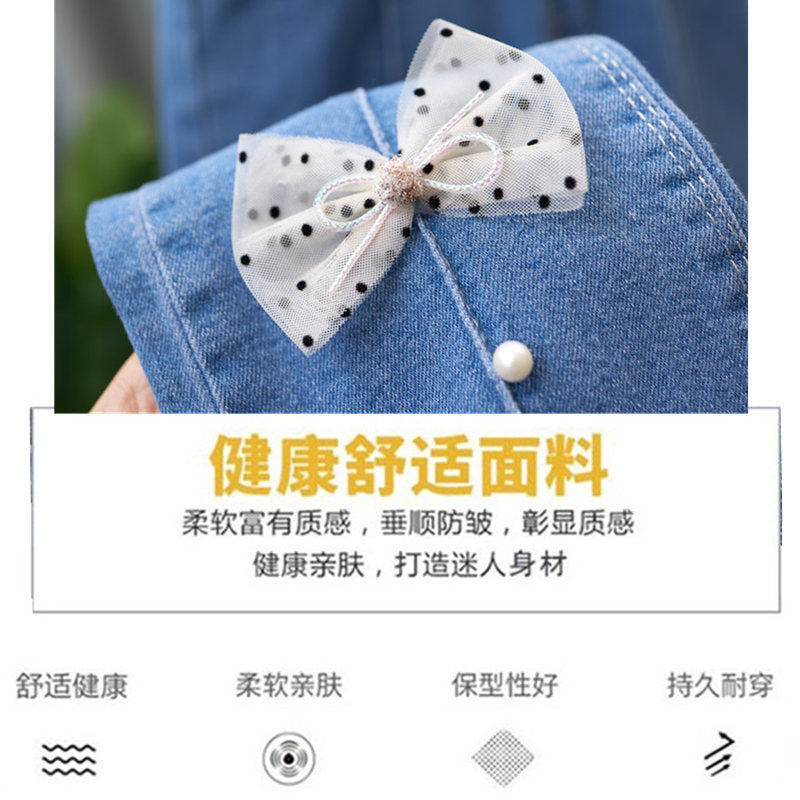 Children's Clothing Wholesale Girls' Jeans Spring and Autumn New Style Medium and Large Children's Slim Pants Baby Casual Girls' Flared Long Pants