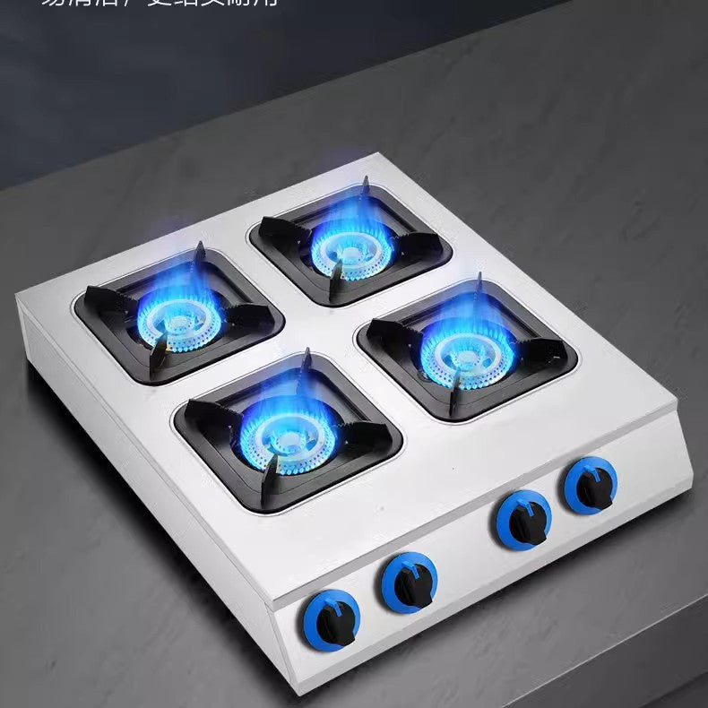 Commercial Clay Pot Stove with Flameout Protection Stainless Steel Gas Stove Clay Pot Stove Multi-Burner Three Four Six Eight Burner Natural Gas Stove