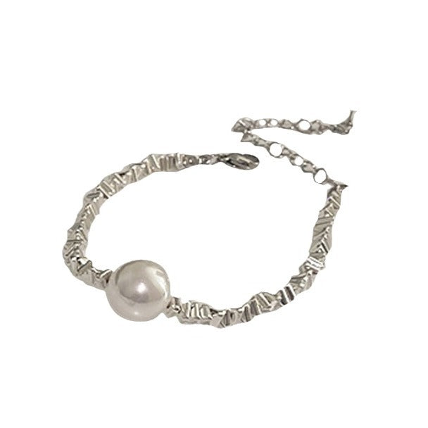 Artificial Fragmented Silver Irregular Pearl Necklace Light Luxury High-end Niche Fashion Choker Collarbone Chain Simple Accessory