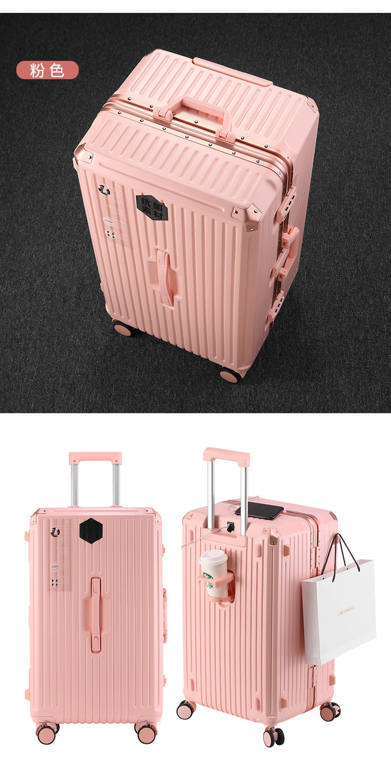 Aluminum Frame Thickened Suitcase for Women with Extra Large Capacity28Travel Abroad Password Lock Suitcase24Inch Trolley Case26Male