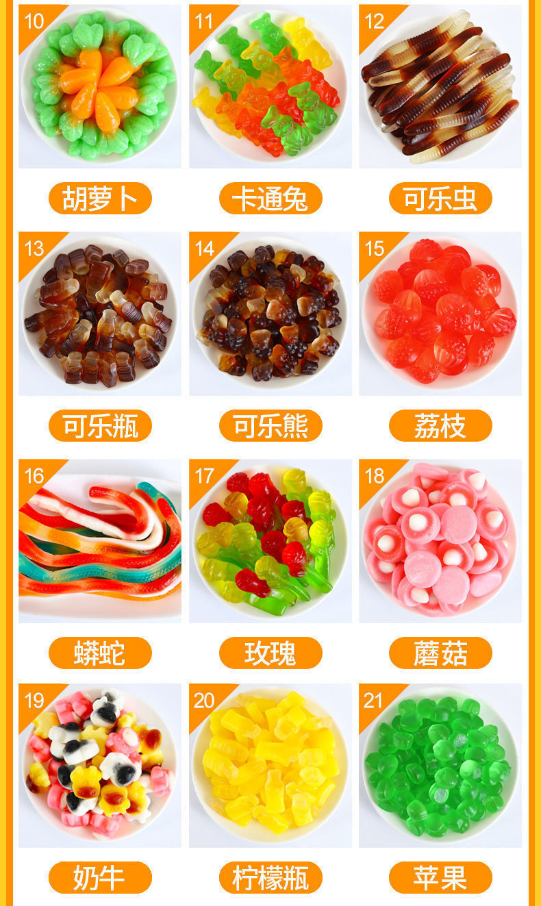 【3.9Grab1Bag】Snack Symbol Sour Sand Bursting Oil-Coated Fruit Flavor Gummy Candy Soft Candy Mixed Craving-Relieving Snacks