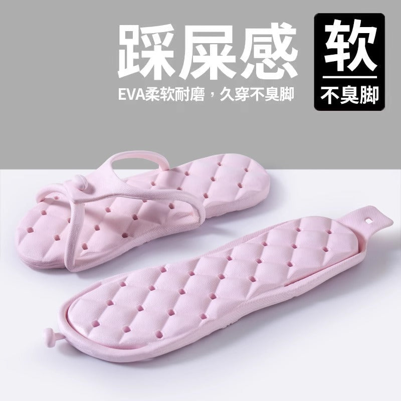 Foldable Slippers Summer Travel Portable Outdoor Swimming Beach Disposable Flip-Flops Hotel Travel Slippers