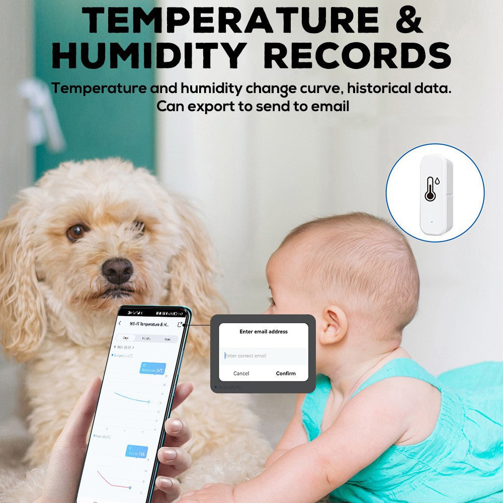 Tuya Graffiti wifi Bluetooth temperature and humidity meter detector indoor WIFI Temperature and Humidity Detector WiFi Sensor