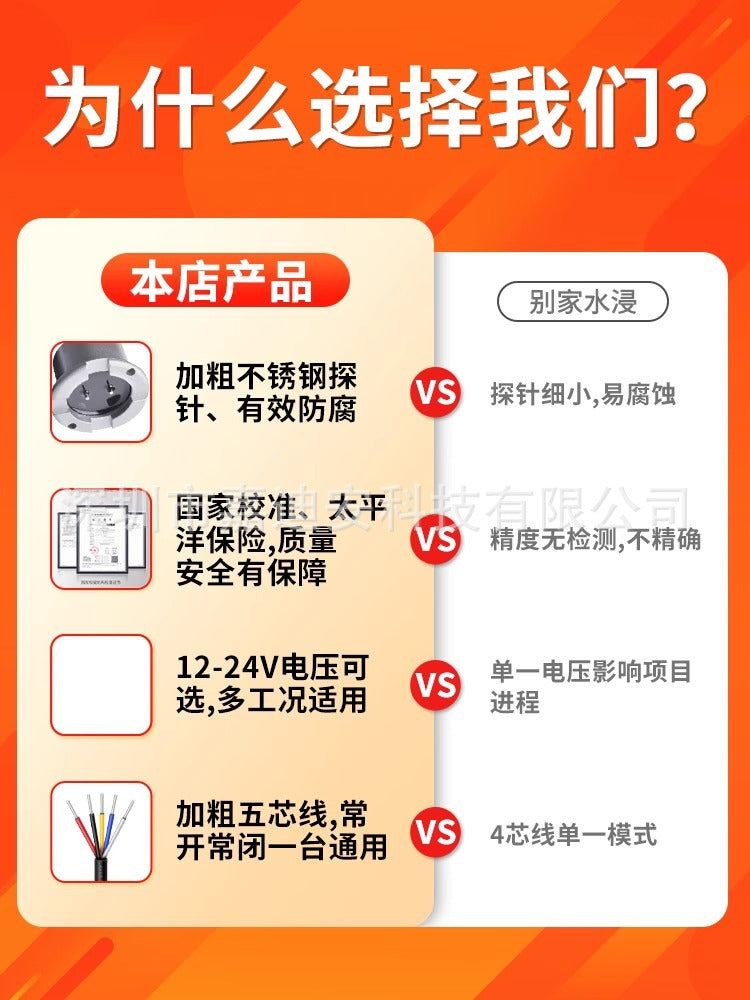 Water Immersion Sensor Wired Water Leak Alarm Warehouse Server Room Base Station Overflow Sensor Detector Switch