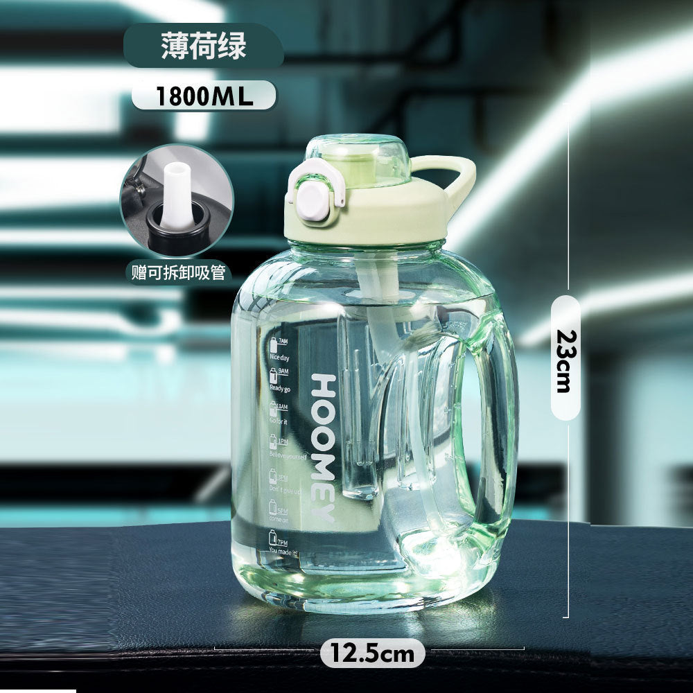 Large Capacity Water Bottle with Straw, High Temperature Resistant Fitness Sports Big Belly Cup, Customizable for Men and Women logo