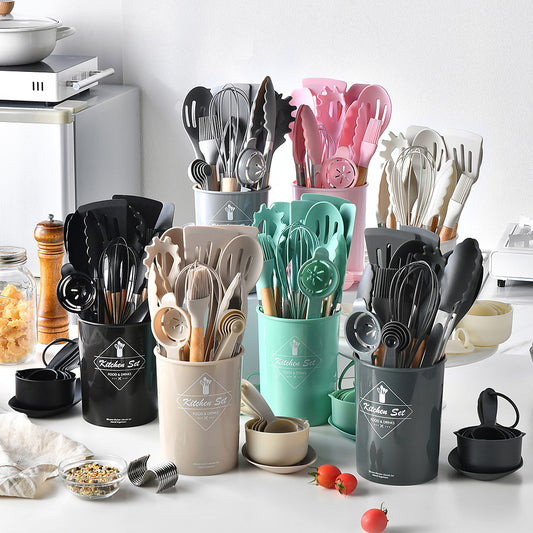 Cross-border Hot-selling Silicone Kitchenware34Set of Non-Stick Spatula, Measuring Cup, and Measuring Spoon kitchen utensil