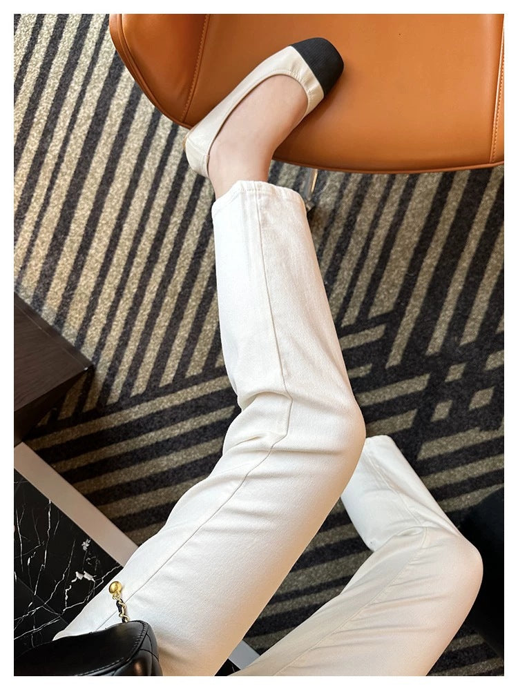 Thin and Soft Mask Pants！Summer Thin Jeans for Women Slimming Petite Nine-point Narrow Straight-leg Pants