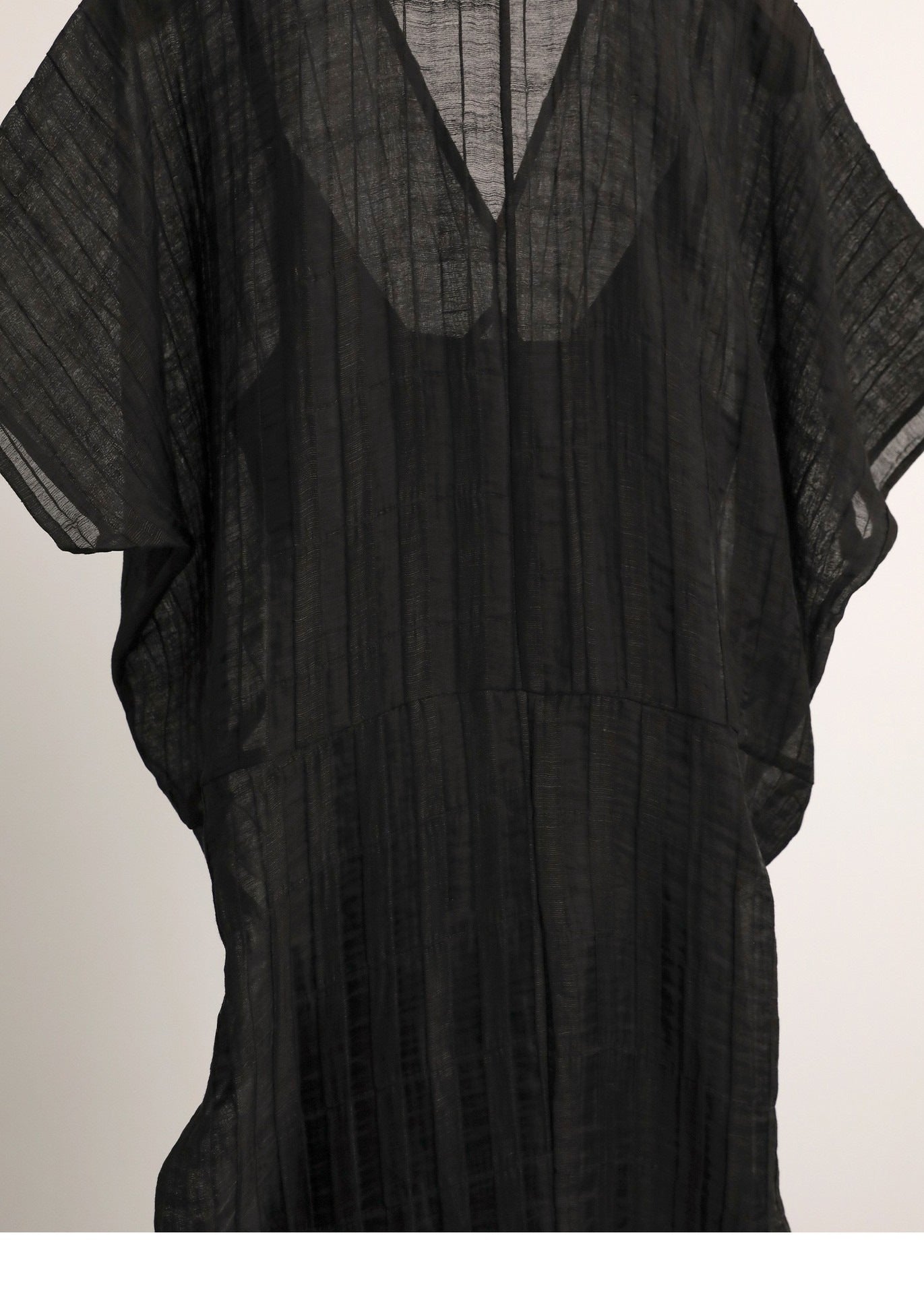 Spot Goods Gracefully Entering_Tencel Linen Blend Three-Dimensional Ribbed Texture Cocoon Design Dress2024Skirt